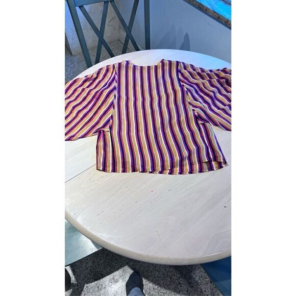 TRINA TURK LA PAZ V NECK TOP IN SAN JOAQUIN STRIPE BLOUSE WOMENS SZ XS - Picture 10 of 11